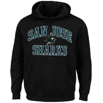 Majestic Men's San Jose Sharks Heart & Soul Hoodie - - Black