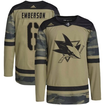 Authentic Adidas Men's Ty Emberson San Jose Sharks Military Appreciation Practice Jersey - Camo