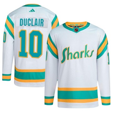 Authentic Adidas Youth Anthony Duclair San Jose Sharks Reverse Retro 2.0 Jersey - White