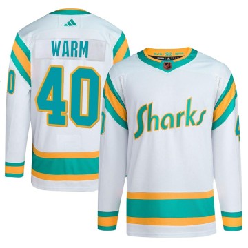 Authentic Adidas Youth Beck Warm San Jose Sharks Reverse Retro 2.0 Jersey - White
