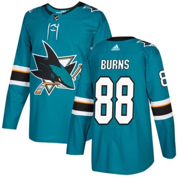 Authentic Adidas Youth Brent Burns San Jose Sharks Teal Home Jersey - Green