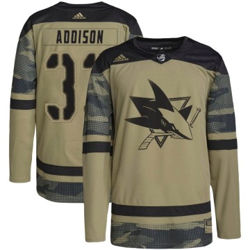 Authentic Adidas Youth Calen Addison San Jose Sharks Military Appreciation Practice Jersey - Camo