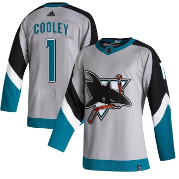 Authentic Adidas Youth Devin Cooley San Jose Sharks 2020/21 Reverse Retro Jersey - Gray