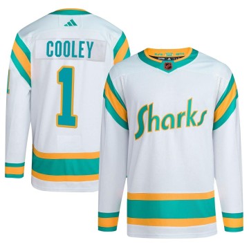 Authentic Adidas Youth Devin Cooley San Jose Sharks Reverse Retro 2.0 Jersey - White