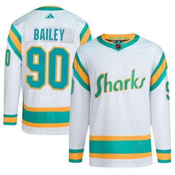 Authentic Adidas Youth Justin Bailey San Jose Sharks Reverse Retro 2.0 Jersey - White
