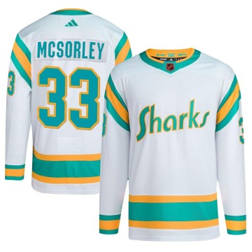 Authentic Adidas Youth Marty Mcsorley San Jose Sharks Reverse Retro 2.0 Jersey - White