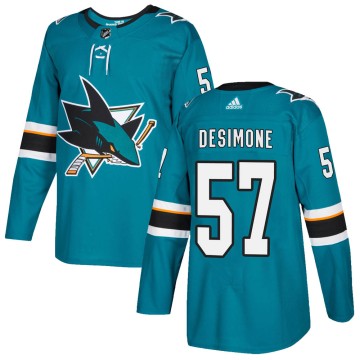 Authentic Adidas Youth Nick DeSimone San Jose Sharks ized Home Jersey - Teal