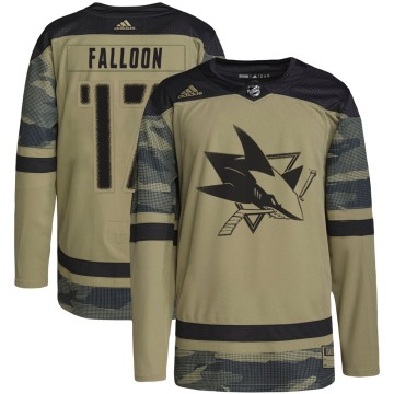 Authentic Adidas Youth Pat Falloon San Jose Sharks Military Appreciation Practice Jersey - Camo