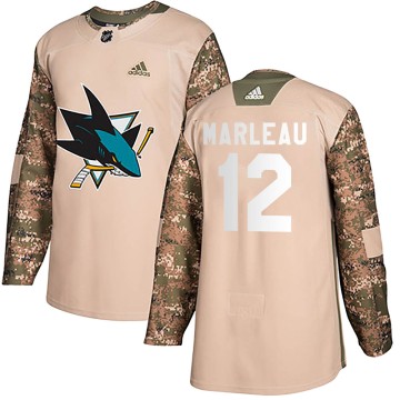 Authentic Adidas Youth Patrick Marleau San Jose Sharks Veterans Day Practice Jersey - Camo