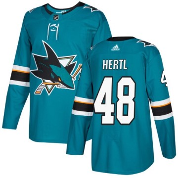 Authentic Adidas Youth Tomas Hertl San Jose Sharks Teal Home Jersey - Green