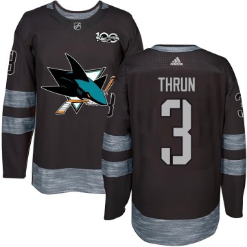 Authentic Youth Henry Thrun San Jose Sharks 1917-2017 100th Anniversary Jersey - Black