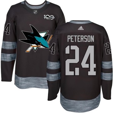 Authentic Youth Jacob Peterson San Jose Sharks 1917-2017 100th Anniversary Jersey - Black