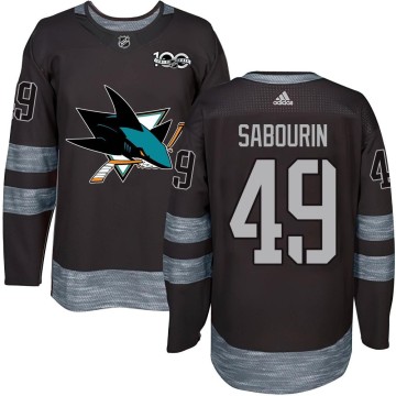 Authentic Youth Scott Sabourin San Jose Sharks 1917-2017 100th Anniversary Jersey - Black
