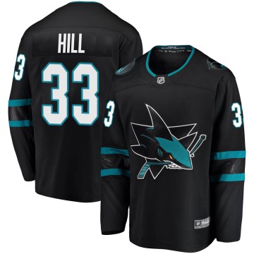Breakaway Fanatics Branded Men's Adin Hill San Jose Sharks Alternate Jersey - Black