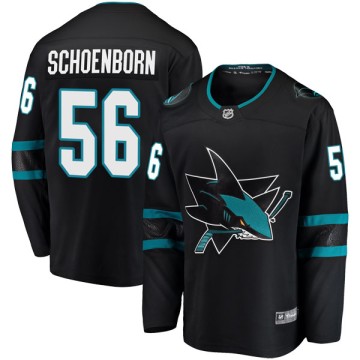 Breakaway Fanatics Branded Men's Alex Schoenborn San Jose Sharks Alternate Jersey - Black