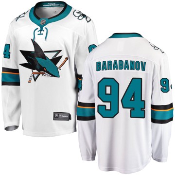 Breakaway Fanatics Branded Men's Alexander Barabanov San Jose Sharks Away Jersey - White