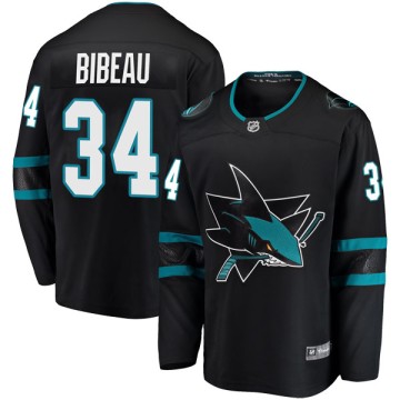 Breakaway Fanatics Branded Men's Antoine Bibeau San Jose Sharks Alternate Jersey - Black