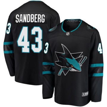 Breakaway Fanatics Branded Men's Filip Sandberg San Jose Sharks Alternate Jersey - Black