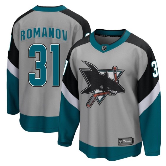 Breakaway Fanatics Branded Men's Georgi Romanov San Jose Sharks 2020/21 Special Edition Jersey - Gray