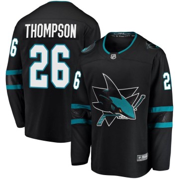 Breakaway Fanatics Branded Men's Jack Thompson San Jose Sharks Alternate Jersey - Black