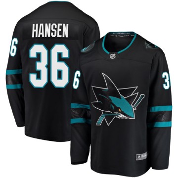 Breakaway Fanatics Branded Men's Jannik Hansen San Jose Sharks Alternate Jersey - Black