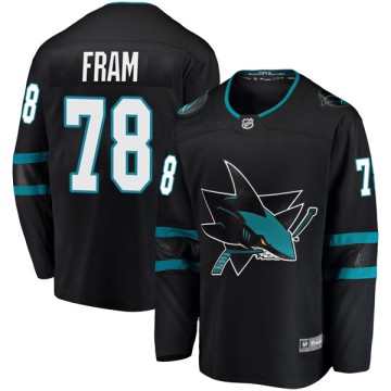 Breakaway Fanatics Branded Men's Jason Fram San Jose Sharks Alternate Jersey - Black