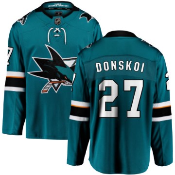 Breakaway Fanatics Branded Men's Joonas Donskoi San Jose Sharks Home Jersey - Teal