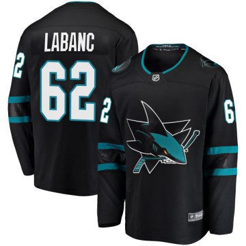 Breakaway Fanatics Branded Men's Kevin Labanc San Jose Sharks Alternate Jersey - Black