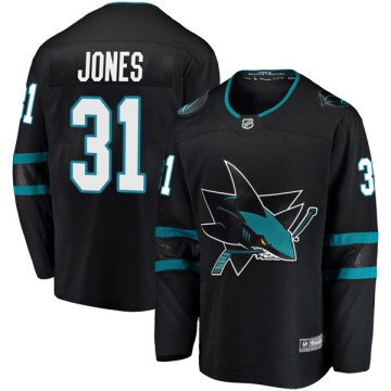 Breakaway Fanatics Branded Men's Martin Jones San Jose Sharks Alternate Jersey - Black