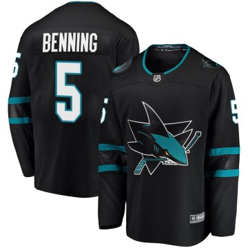 Breakaway Fanatics Branded Men's Matt Benning San Jose Sharks Alternate Jersey - Black