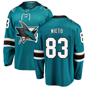 Breakaway Fanatics Branded Men's Matt Nieto San Jose Sharks Home Jersey - Teal