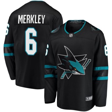 Breakaway Fanatics Branded Men's Ryan Merkley San Jose Sharks Alternate Jersey - Black