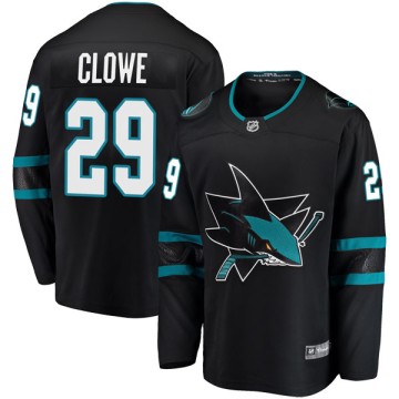 Breakaway Fanatics Branded Men's Ryane Clowe San Jose Sharks Alternate Jersey - Black