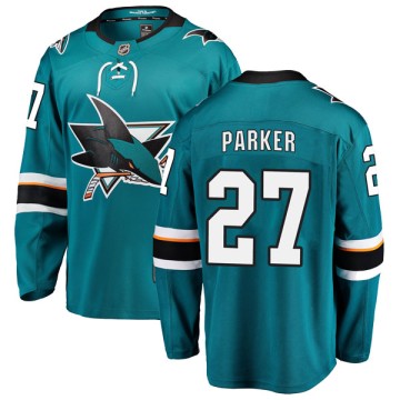Breakaway Fanatics Branded Men's Scott Parker San Jose Sharks Home Jersey - Teal