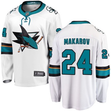 Breakaway Fanatics Branded Men's Sergei Makarov San Jose Sharks Away Jersey - White