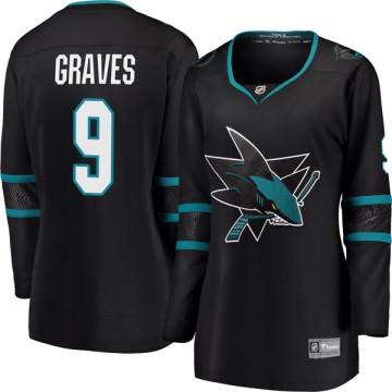 Breakaway Fanatics Branded Women's Adam Graves San Jose Sharks Alternate Jersey - Black