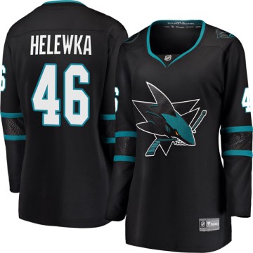 Breakaway Fanatics Branded Women's Adam Helewka San Jose Sharks Alternate Jersey - Black