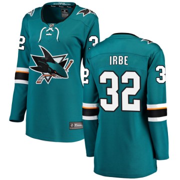 Breakaway Fanatics Branded Women's Arturs Irbe San Jose Sharks Home Jersey - Teal