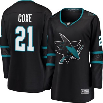 Breakaway Fanatics Branded Women's Craig Coxe San Jose Sharks Alternate Jersey - Black