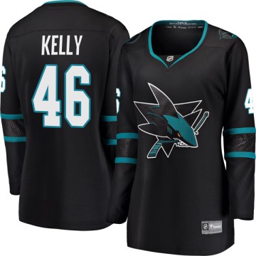 Breakaway Fanatics Branded Women's Dan Kelly San Jose Sharks Alternate Jersey - Black