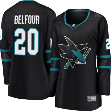 Breakaway Fanatics Branded Women's Ed Belfour San Jose Sharks Alternate Jersey - Black