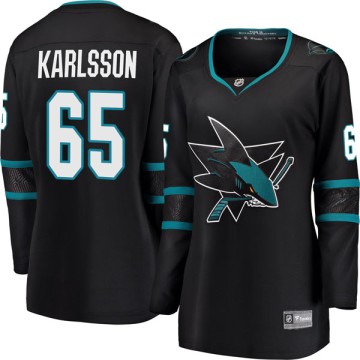Breakaway Fanatics Branded Women's Erik Karlsson San Jose Sharks Alternate Jersey - Black