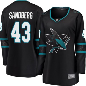 Breakaway Fanatics Branded Women's Filip Sandberg San Jose Sharks Alternate Jersey - Black