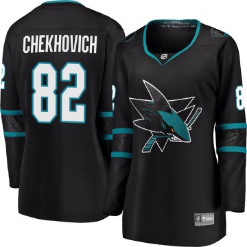 Breakaway Fanatics Branded Women's Ivan Chekhovich San Jose Sharks Alternate Jersey - Black