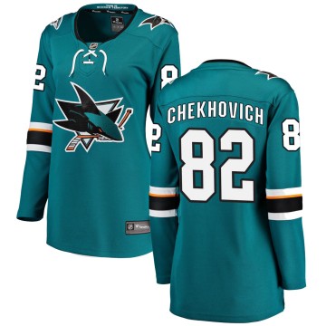 Breakaway Fanatics Branded Women's Ivan Chekhovich San Jose Sharks Home Jersey - Teal