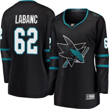 Breakaway Fanatics Branded Women's Kevin Labanc San Jose Sharks Alternate Jersey - Black