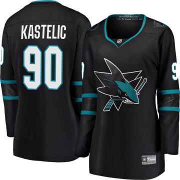 Breakaway Fanatics Branded Women's Mark Kastelic San Jose Sharks Alternate Jersey - Black