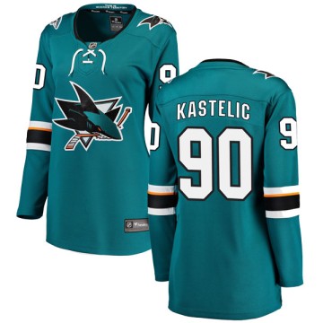 Breakaway Fanatics Branded Women's Mark Kastelic San Jose Sharks Home Jersey - Teal