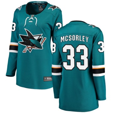 Breakaway Fanatics Branded Women's Marty Mcsorley San Jose Sharks Home Jersey - Teal