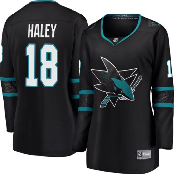 Breakaway Fanatics Branded Women's Micheal Haley San Jose Sharks Alternate Jersey - Black